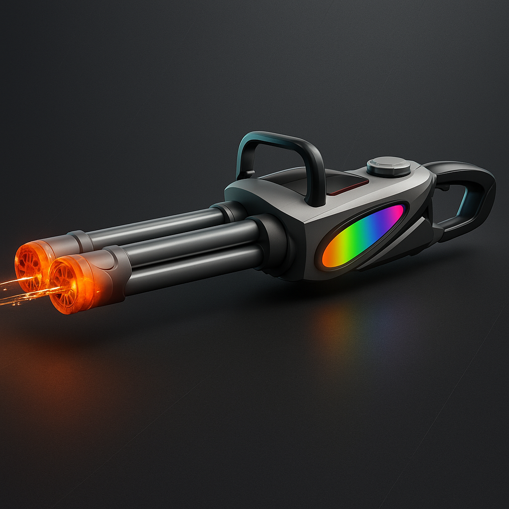Minigun à Eau Électrique Double Canon avec Éclairage LED